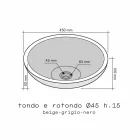 Comptoir Soutien rond noir pierre naturelle Raw extérieur Pai Viadurini