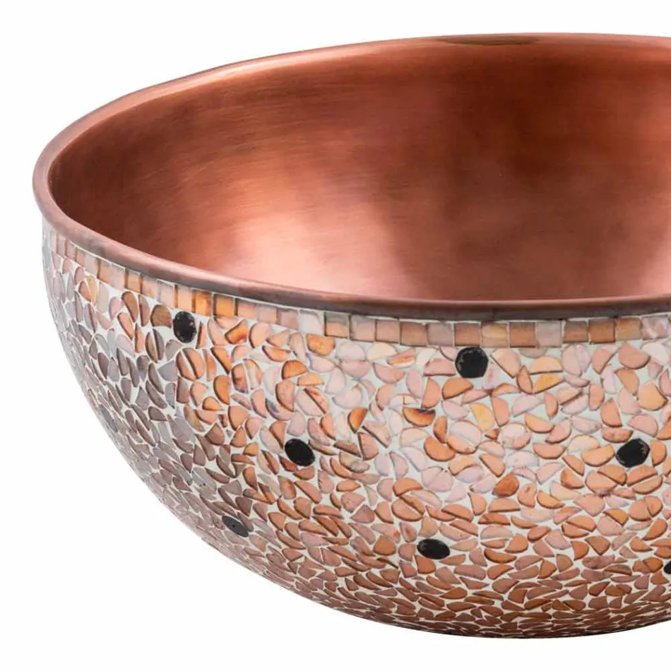 Lavabo à poser rond en cuivre fait main, Murello Viadurini