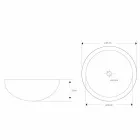 Lavabo à poser rond fait à la main en marbre blanc - Lin Viadurini