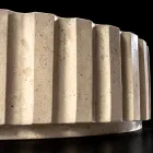 Lavabo à poser rond en marbre travertin - Cattleya Viadurini