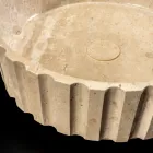 Lavabo à poser rond en marbre travertin - Cattleya Viadurini