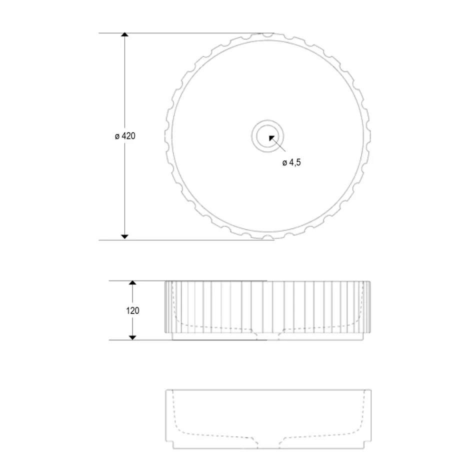 Lavabo à poser rond en marbre travertin - Cattleya Viadurini