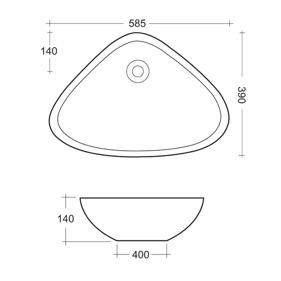Vasque à poser en céramique blanche fabriquée en Italie - Hambourg Viadurini