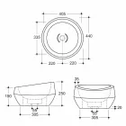 Caiman lavabo rond en céramique fabriqué en Italie Elisa design Viadurini