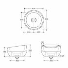 Caiman lavabo rond en céramique fabriqué en Italie Elisa design Viadurini