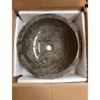 Vasque à poser ronde grise avec extérieur poli Nusa Viadurini