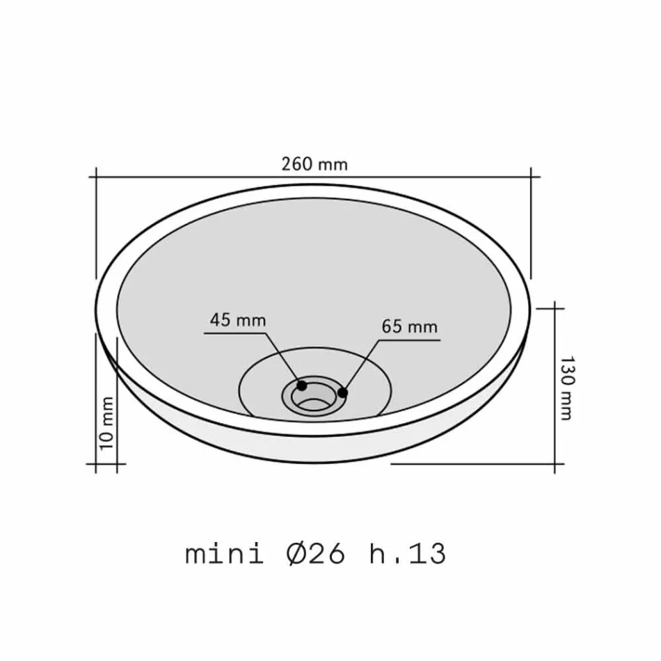 Lavabo rond en basalte noir Kali Viadurini