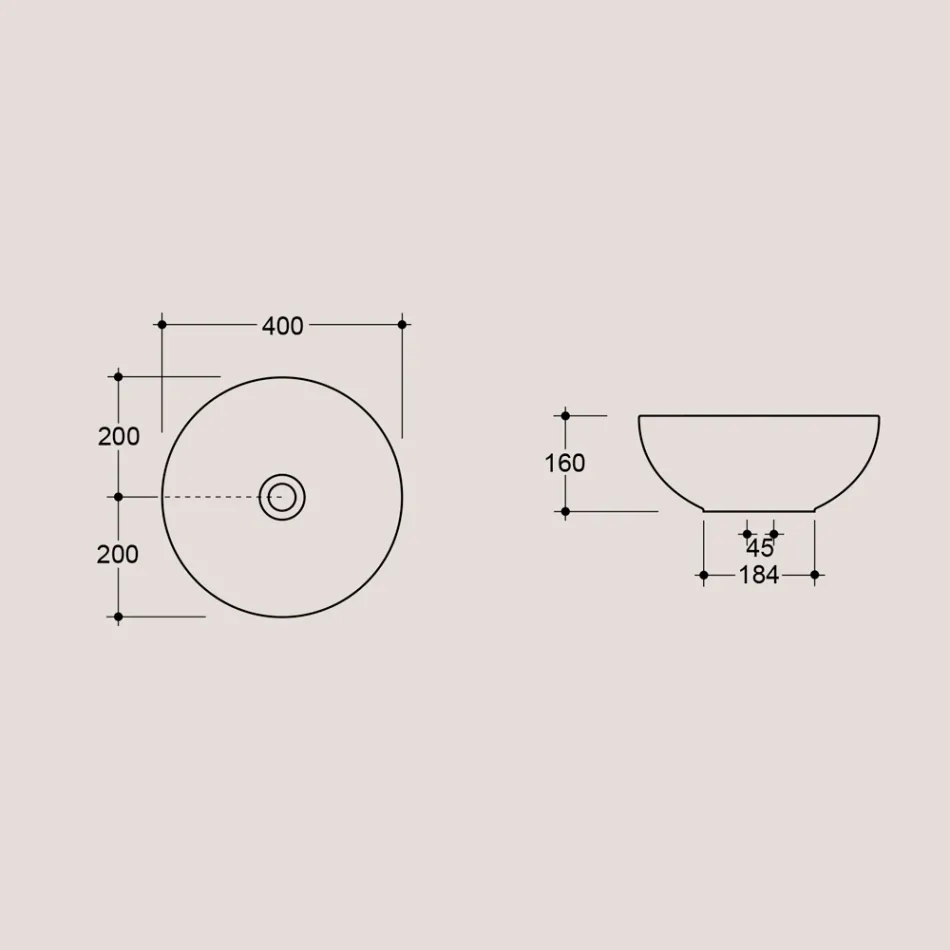Lavabo à poser rond en céramique brillante Made in Italy - Chicco Viadurini