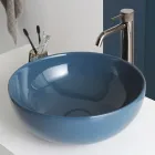 Lavabo à poser rond en céramique brillante Made in Italy - Chicco Viadurini