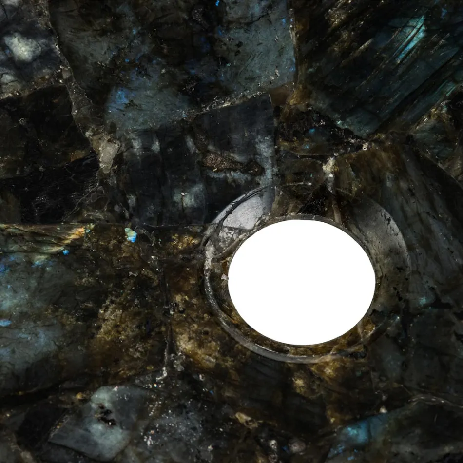 Lavabo à poser rond en labradorite Peggy, fait main Viadurini