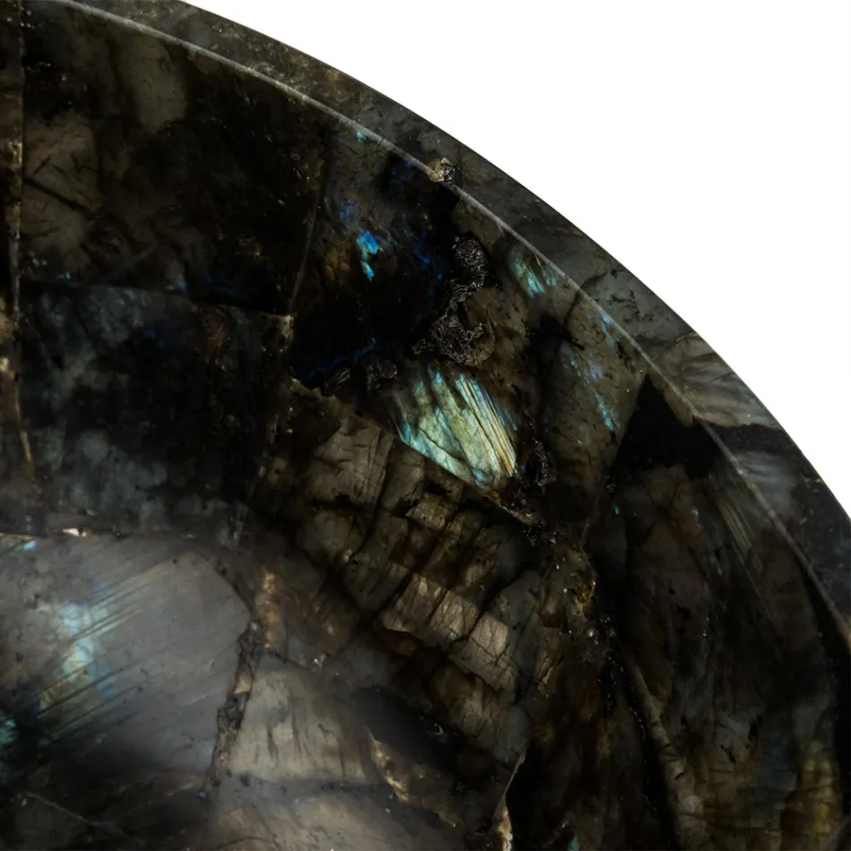 Lavabo à poser rond en labradorite Peggy, fait main Viadurini