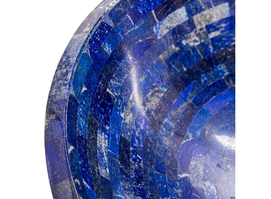 Vasque à poser ronde en pierre Pongo lapis lazuli, pièce unique Viadurini