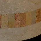 de lavabo rond en pierre naturelle Clio Blanc Viadurini