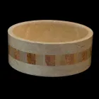 de lavabo rond en pierre naturelle Clio Blanc Viadurini