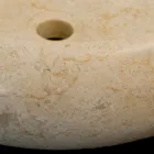 de lavabo rond en pierre naturelle Layla Blanc Viadurini