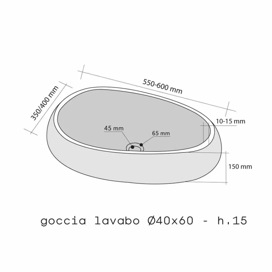 Soutien comptoir ronde pierre noire naturelle Waka Viadurini