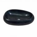 Vasque à poser ronde en pierre naturelle noire  Waka