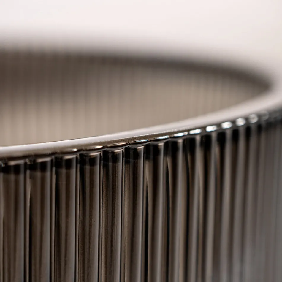 Vasque à poser ronde en verre vénitien Plissè Made in Italy - Zircon Viadurini