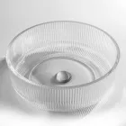 Lavabo à poser rond en verre vénitien Plissè fabriqué en Italie - Zircon Viadurini
