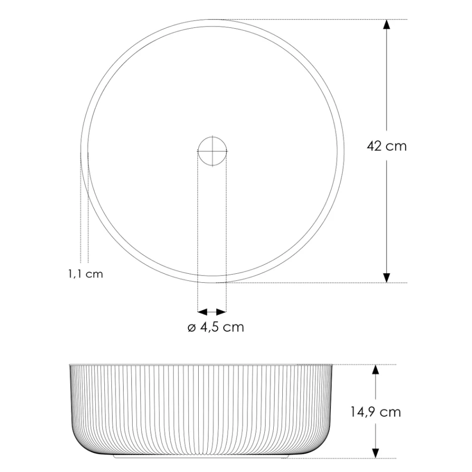 Vasque à poser ronde en verre vénitien Plissè Made in Italy - Zircon Viadurini