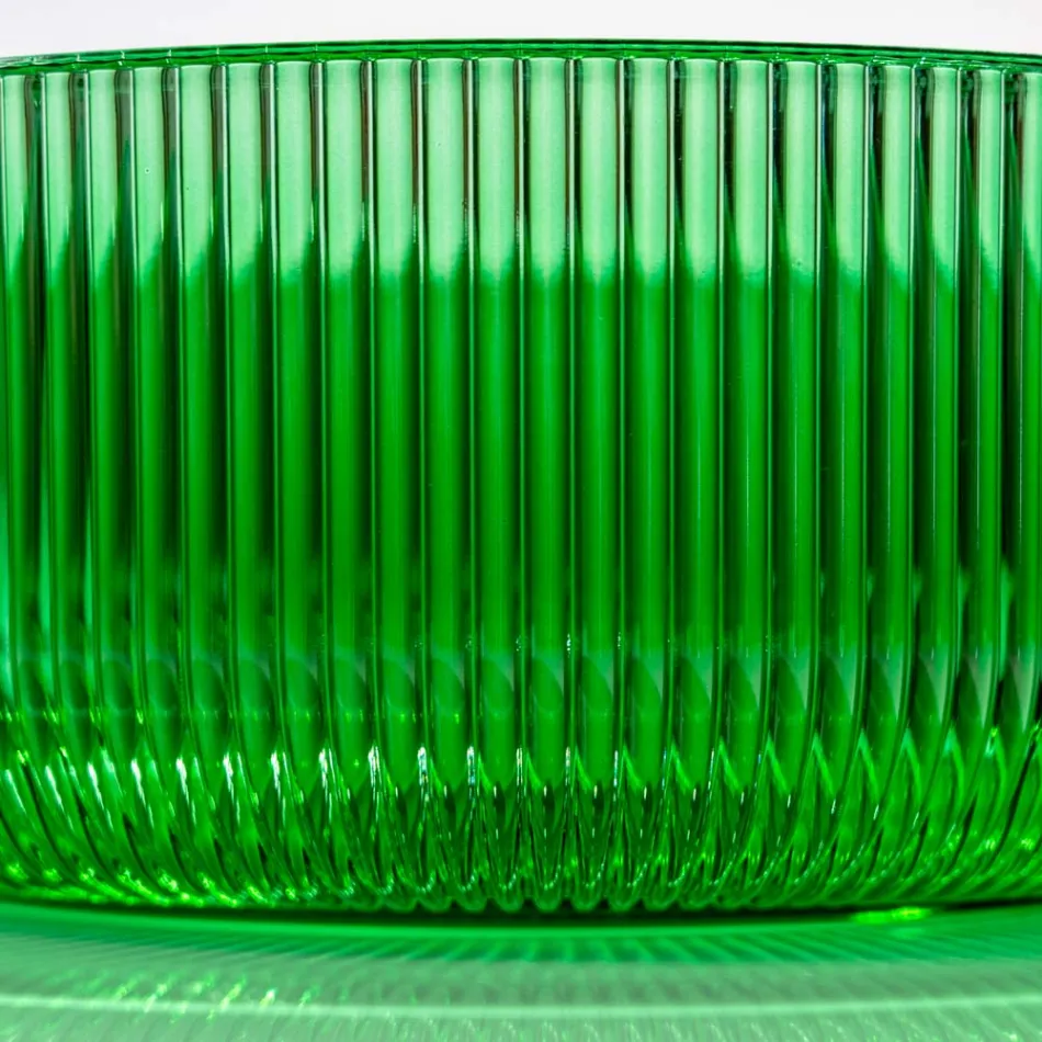 Vasque à poser ronde en verre vénitien Plissè Made in Italy - Zircon Viadurini