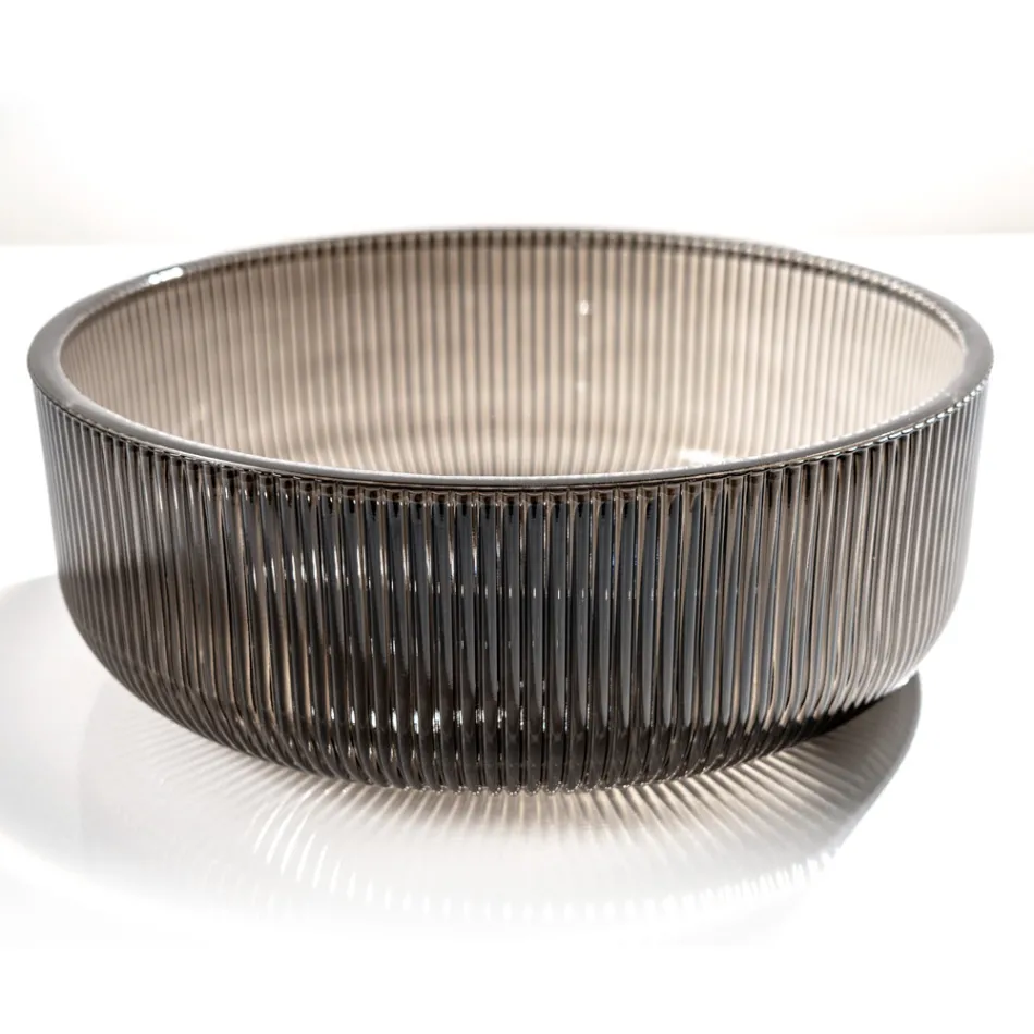 Vasque à poser ronde en verre vénitien Plissè Made in Italy - Zircon Viadurini