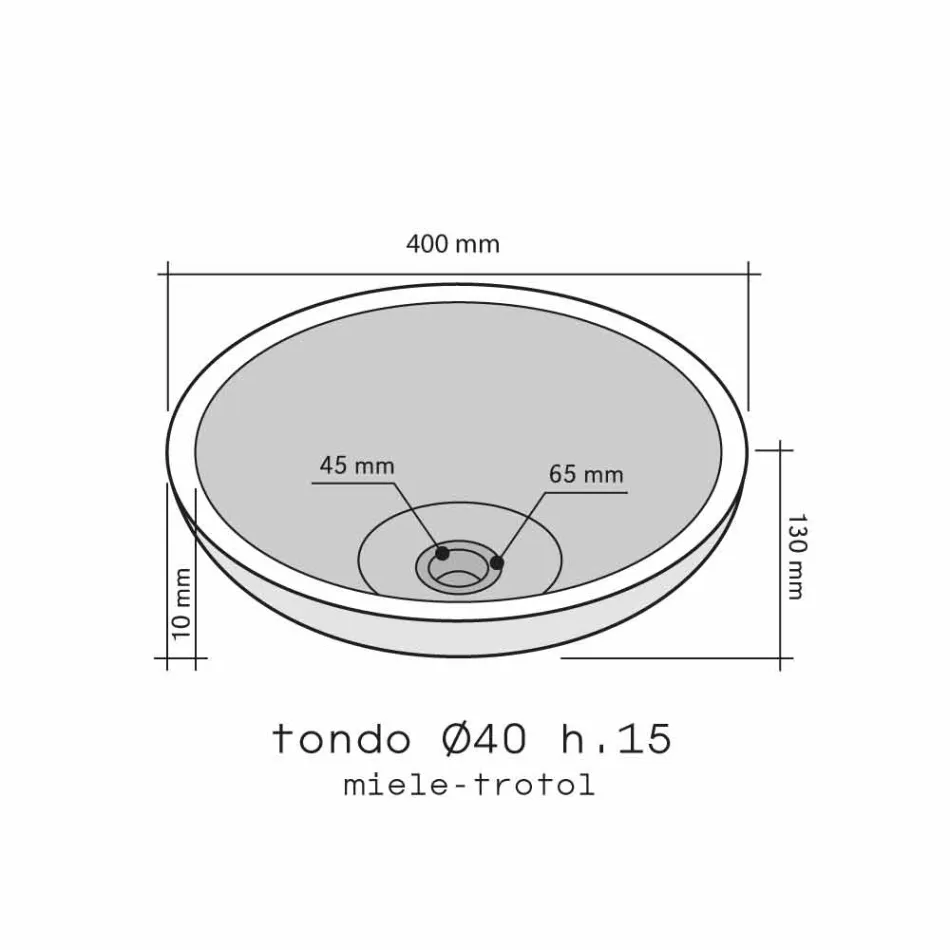 Comptoir soutien Tondo miel avec l'extérieur poli Nusa Viadurini