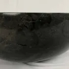 Vasque à poser ronde noire en pierre naturelle Levi, pièce unique Viadurini