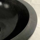 Vasque à poser ronde noire en pierre naturelle Levi, pièce unique Viadurini