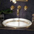 Lavabo encastré en fire clay et or 24k made in Italy, Otis