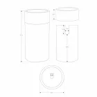Lavabo de salle de bain cylindrique sur pied en marbre gris - Cremino Viadurini