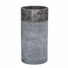 Lavabo de salle de bain cylindrique sur pied en marbre gris - Cremino Viadurini