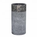 Lavabo de salle de bain cylindrique sur pied en marbre gris - Cremino