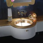 Lavabo de salle de bain encastré en terre réfractaire moulée à la main fabriqué en Italie - Erioli Viadurini