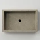 Lavabo de salle de bain rectangulaire en grès cérame Made in Italy - Ludmilla Viadurini