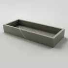 Lavabo de salle de bain rectangulaire en grès cérame Made in Italy - Ludmilla Viadurini