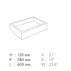 Lavabo de salle de bain rectangulaire en grès cérame Made in Italy - Ludmilla Viadurini