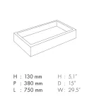 Lavabo de salle de bain rectangulaire en grès cérame Made in Italy - Ludmilla Viadurini