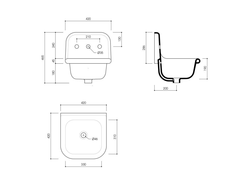 Lavabo de salle de bain suspendu en céramique blanche et colorée 42 cm - Meridiano Viadurini