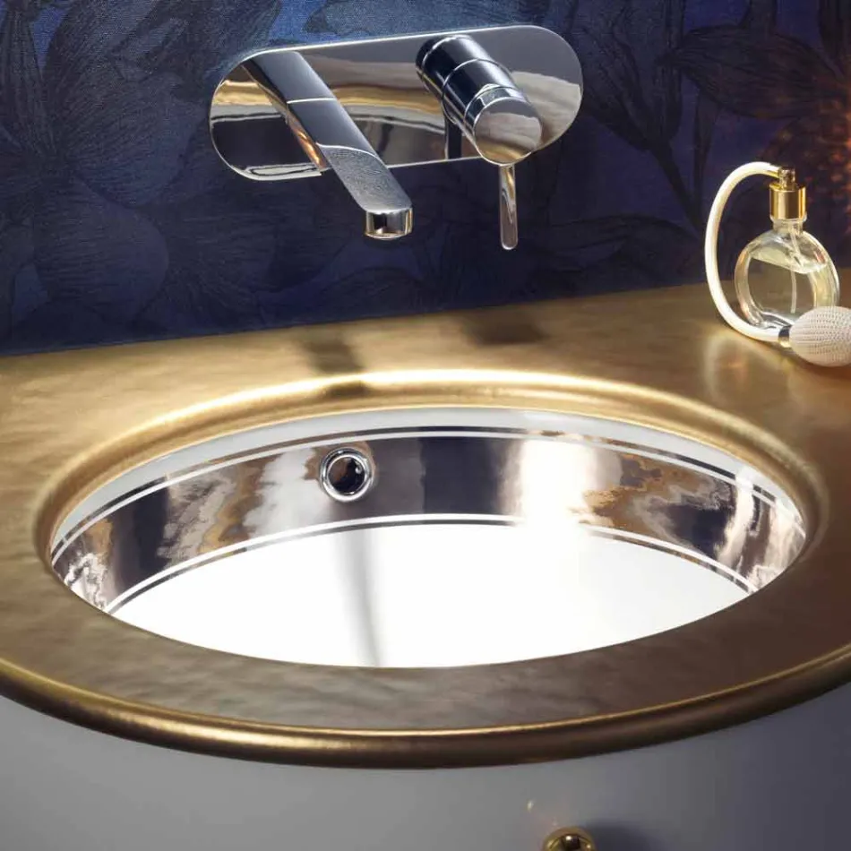 Lavabo baroque encastrable en terre cuite fait main en Italie, Egée Viadurini