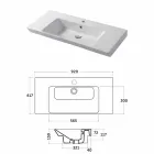 Lavabo encastré et support en céramique blanche ou couleur Maida Viadurini