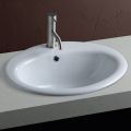 Évier de comptoir en céramique blanche au design classique - Papavero