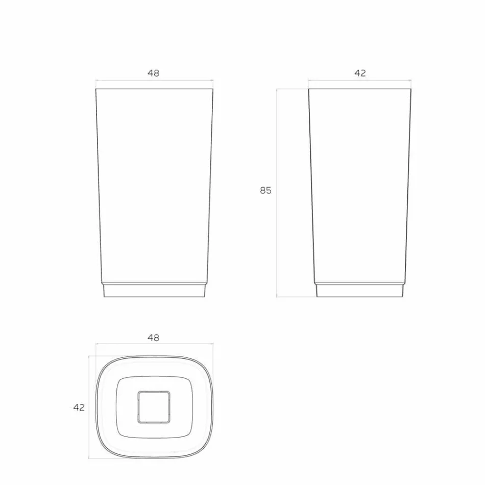 Lavabo circulaire sur pied autoportant circulaire fabriqué en Italie, Lallio Viadurini