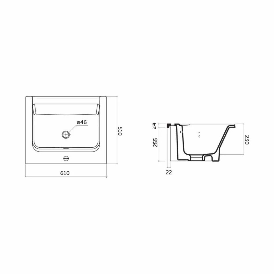 Comptoir en céramique moderne et bassin encastré Satri Viadurini