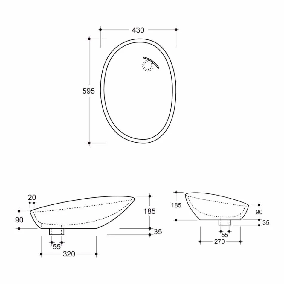 Lavabo en céramique sur piédestal fabriqué en Italie Glossy Viadurini