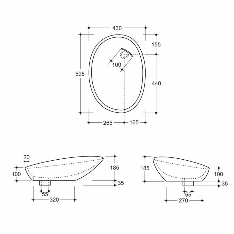 Lavabo en céramique sur piédestal fabriqué en Italie Glossy Viadurini