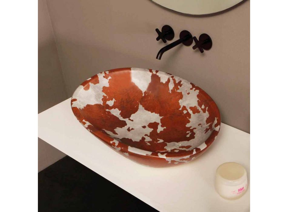 Lavabo en céramique sur piédestal fabriqué en Italie Glossy Viadurini
