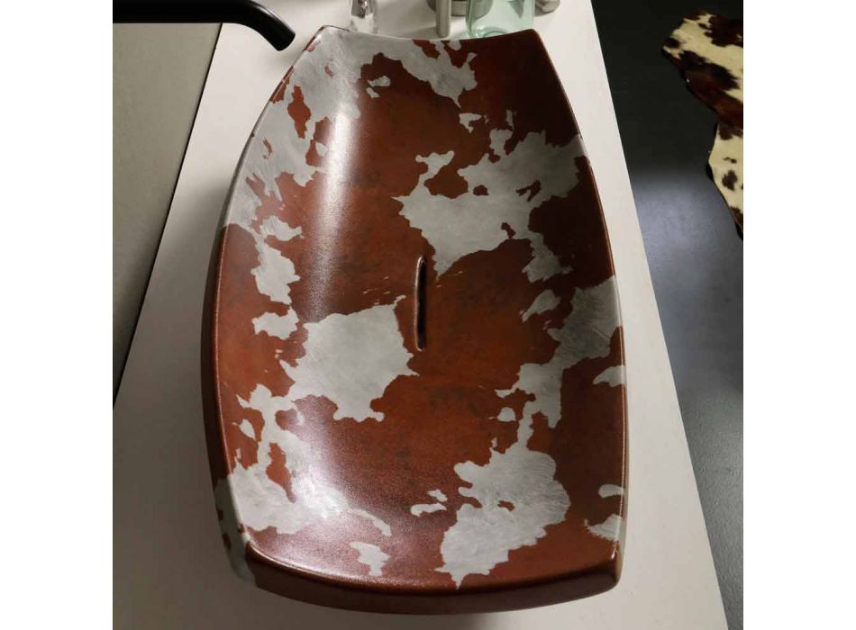 Vasque à poser en céramique design fabriquée en Italie Laura Viadurini