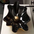 Lavabo design céramique noir et or fabriqué en Italie Rayan Viadurini