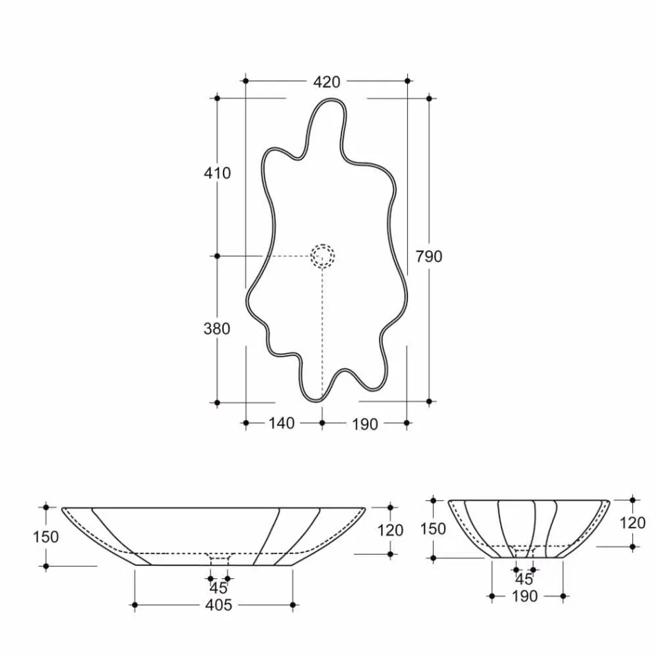 Lavabo design céramique noir et or fabriqué en Italie Rayan Viadurini